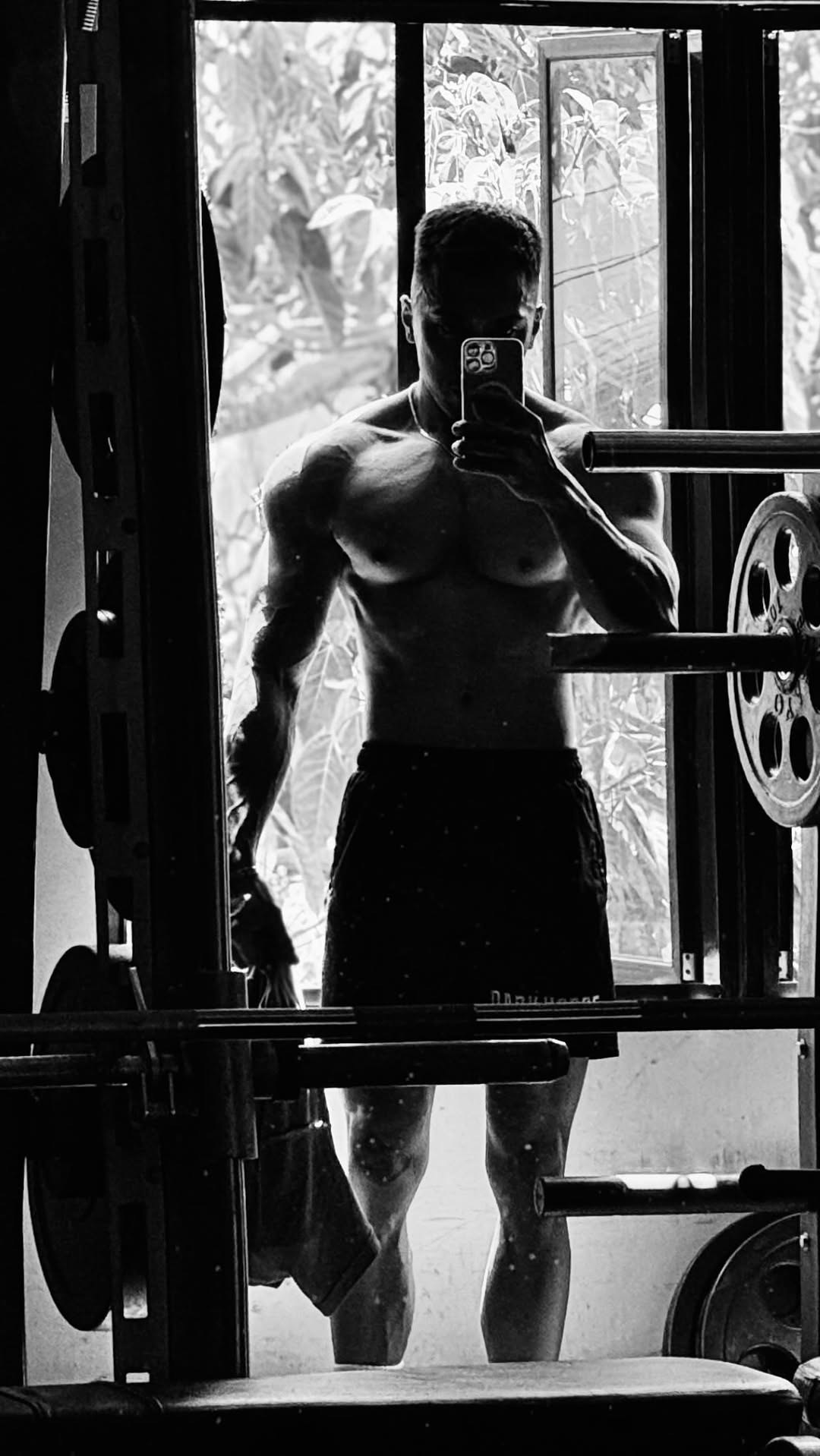Charlie training in the gym