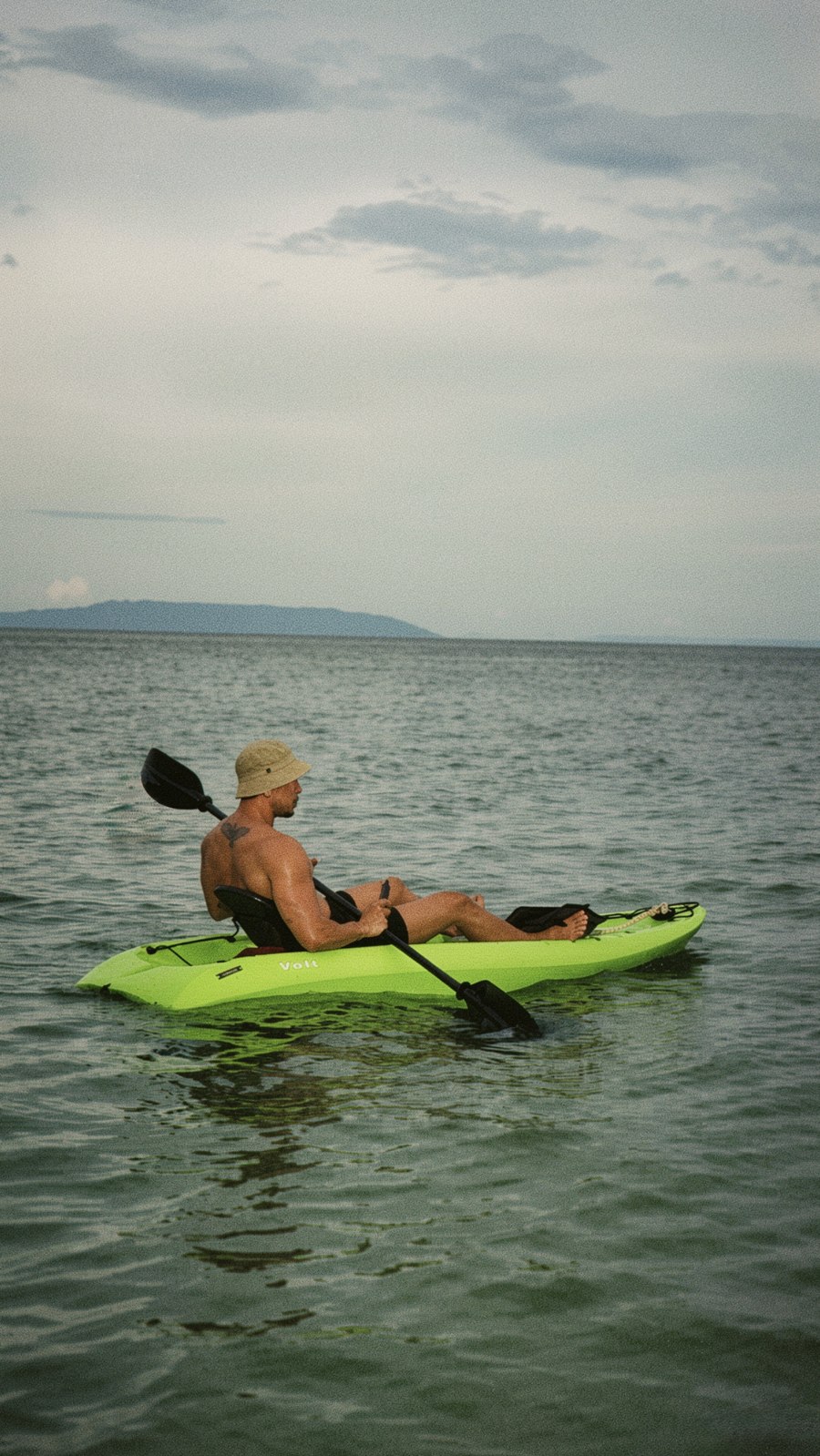 Charlie out on the water
